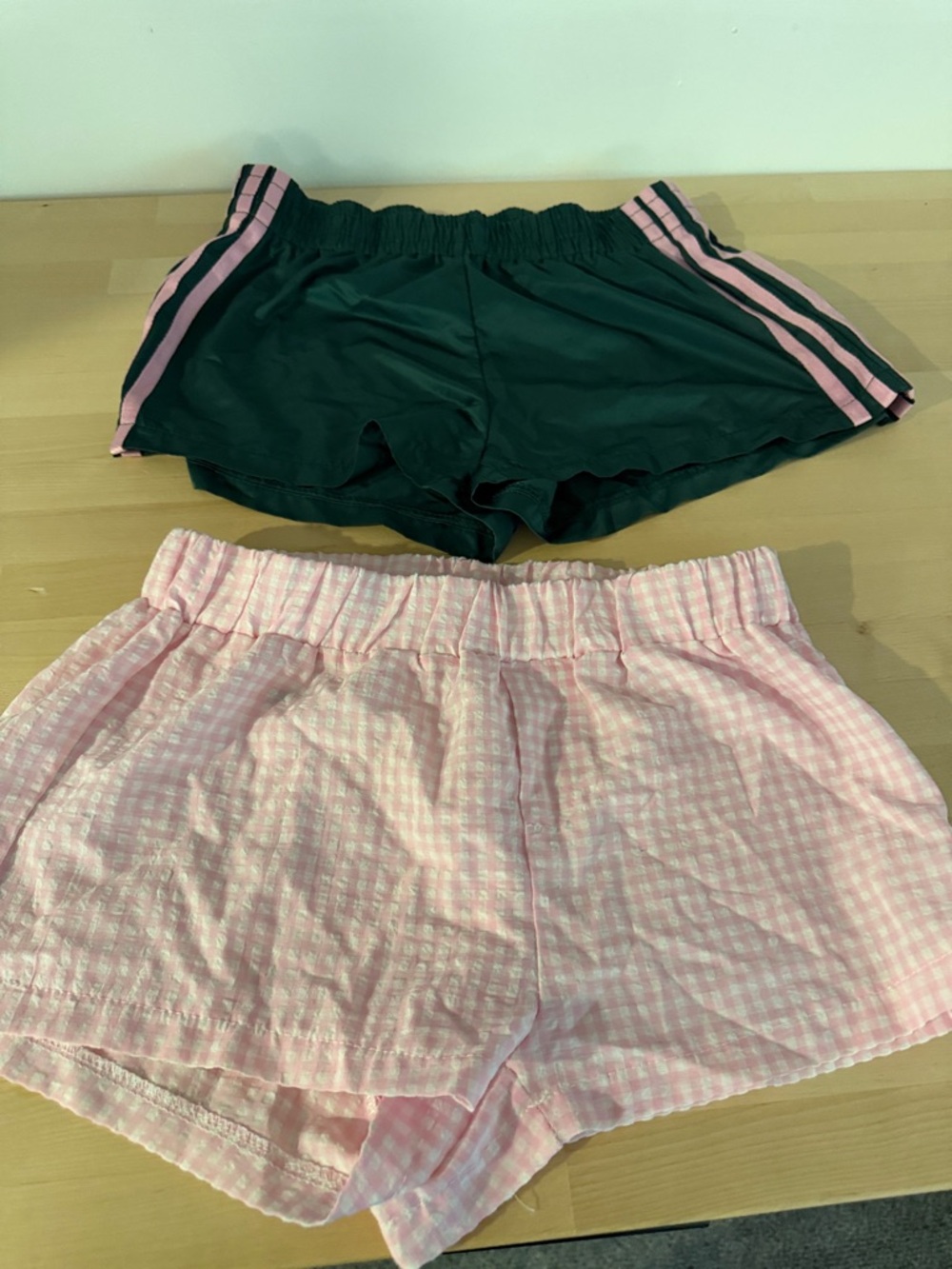 Edikted Pink Gingham and Black Athletic Shorts Duo